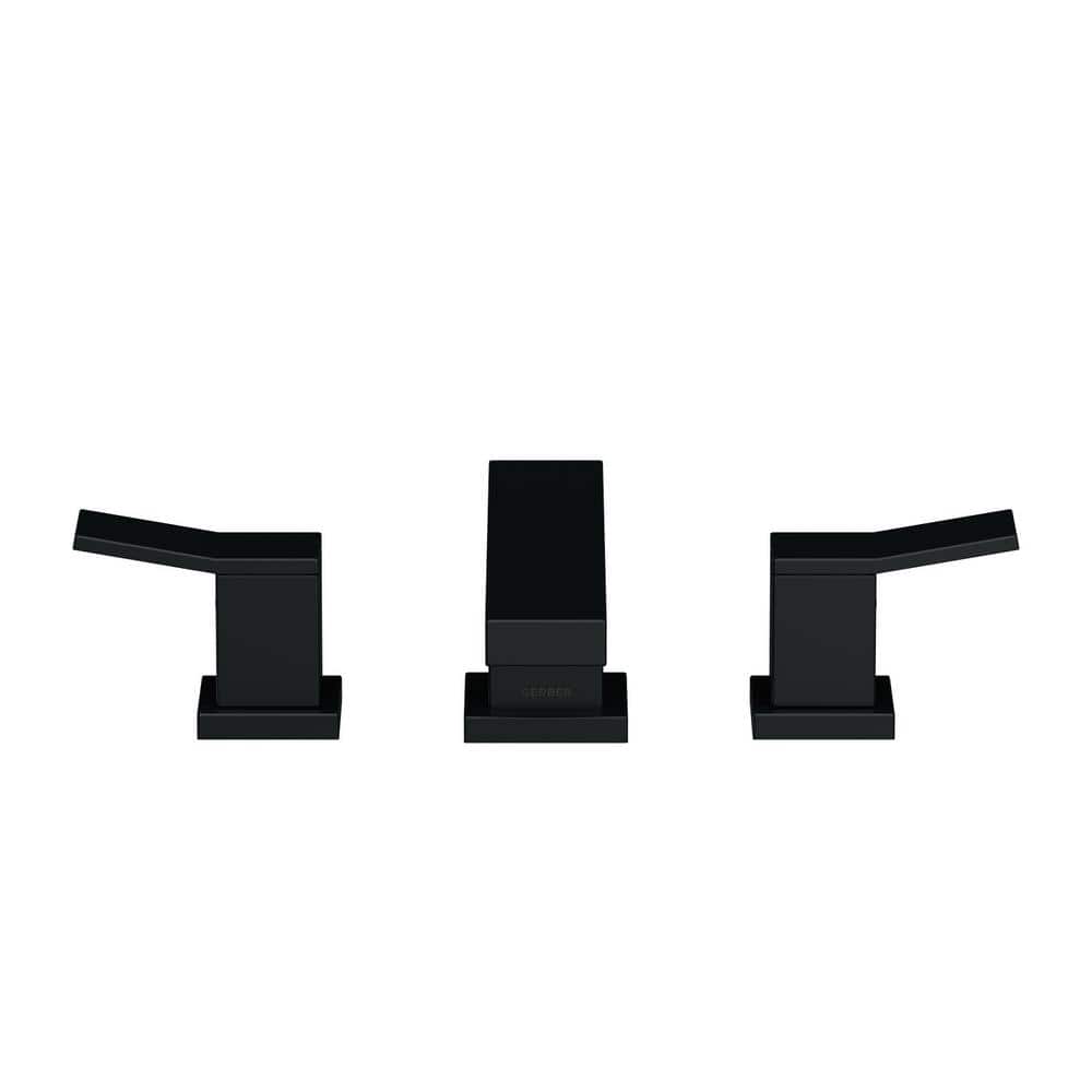 Satin Black Two-Handle Roman Tub Trim Kit