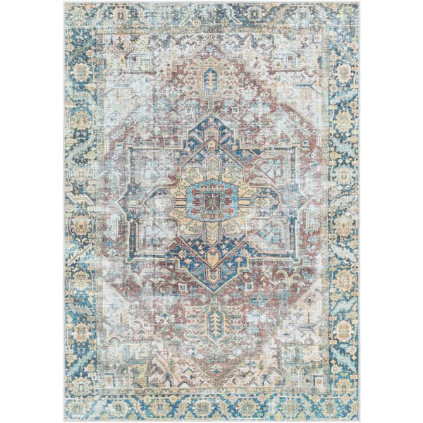 Livabliss Stanton Green 9 ft. x 12 ft. Traditional Indoor Machine-Washable Area Rug