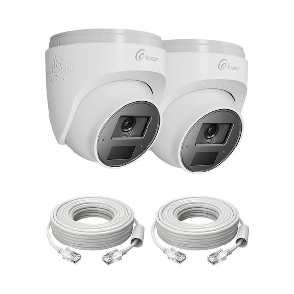 4K PoE Add-On Wired Security IP Camera, Person Vehicle Detection, Two Way Audio, Only Works with 4K PoE NVR, 2 Pack