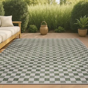 JONATHAN Y Aimee Traditional Cottage Checkerboard Green/Cream 5 ft
