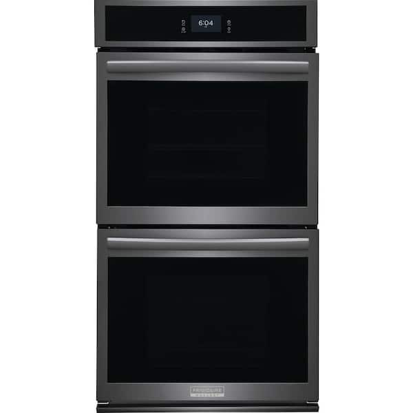 FRIGIDAIRE GALLERY 27 in. Double Electric Wall Oven with Total Convection in Smudge-Proof Black Stainless Steel