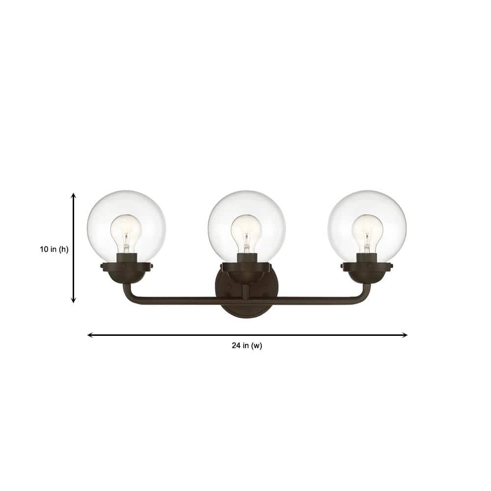 Knoll 24" Oil Rubbed Bronze 3-Light Bath Bar