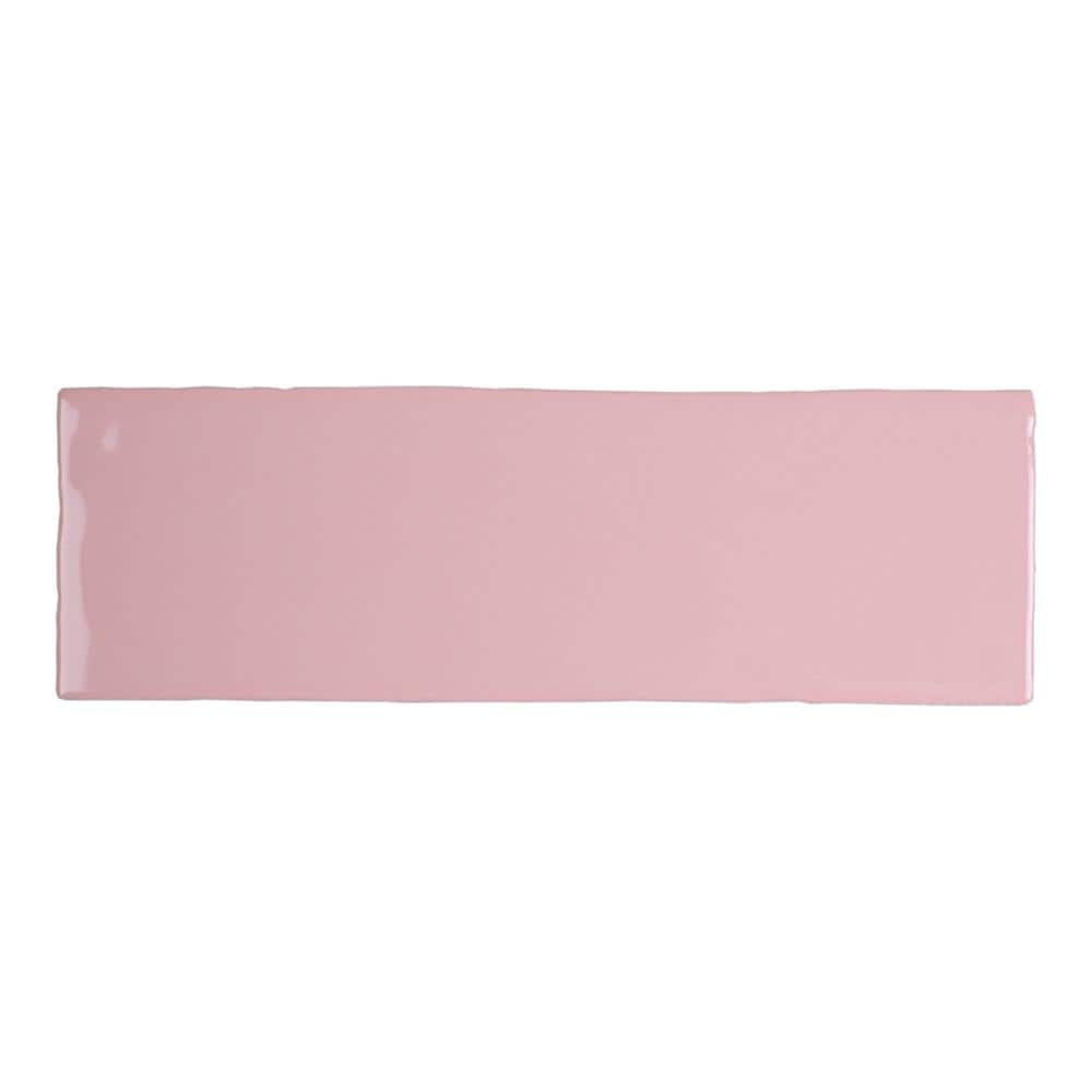 Borgo Pink Polished Porcelain Subway Wall and Floor Tile
