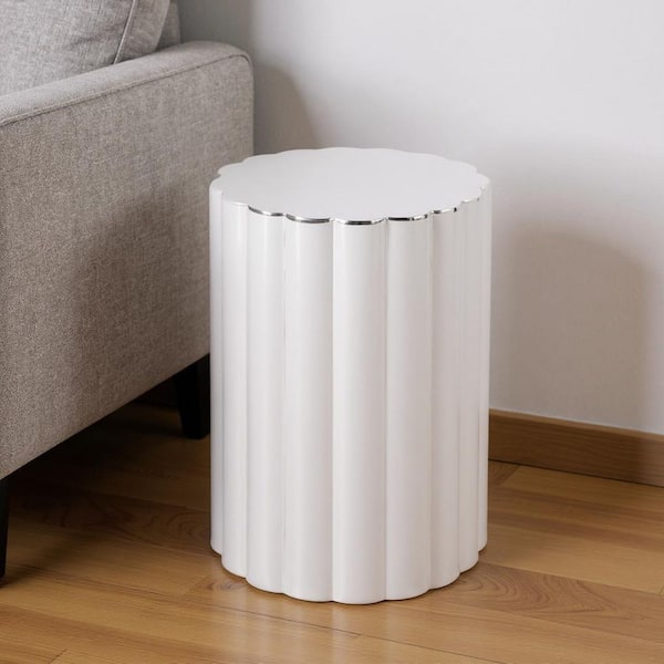 11.75 in. Silver Other Metal End Table