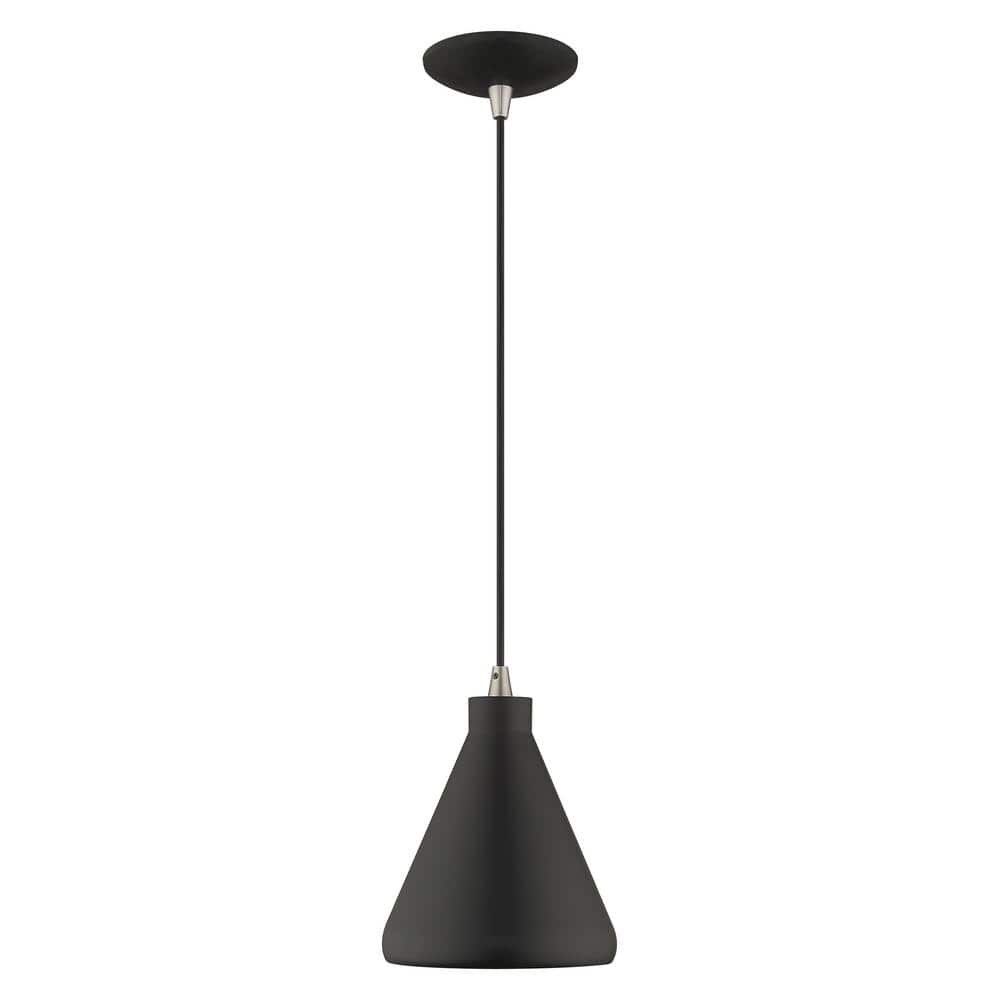 Mini Black Metal Pendant with Gold Interior Finish - Indoor/Outdoor