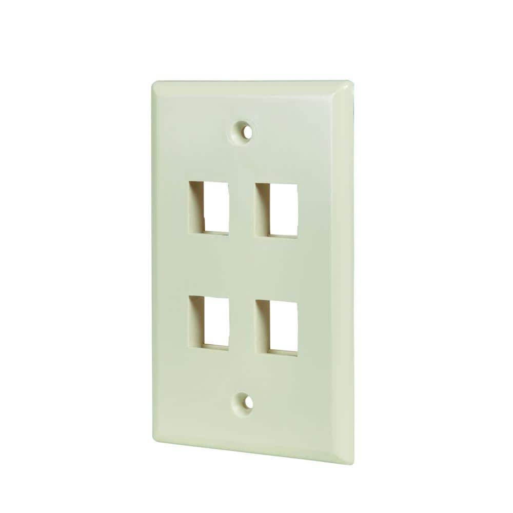 Almond 4-Gang Audio/Video Wall Plate (1-Pack)
