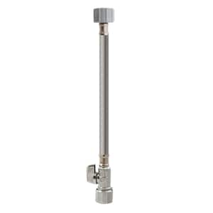 5/8 in. x 12 in. Quick Lock Stainless Steel Supply Line for Toilet With Quarter Turn Valve