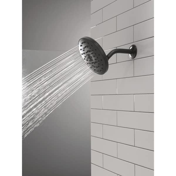 PivotPro 1-Spray Patterns 7 in. Wall Mount Fixed Shower Head in Matte Black