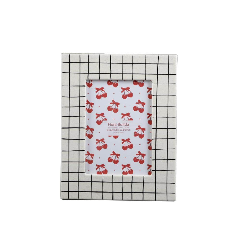 Checker Line Ceramic 5x7 Tabletop/Wall Frame