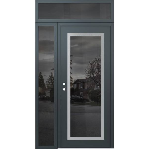 C1 48 in. x 96 in. Silver P Right-Hand/Inswing Mirrored Glass Anth/Anth ...