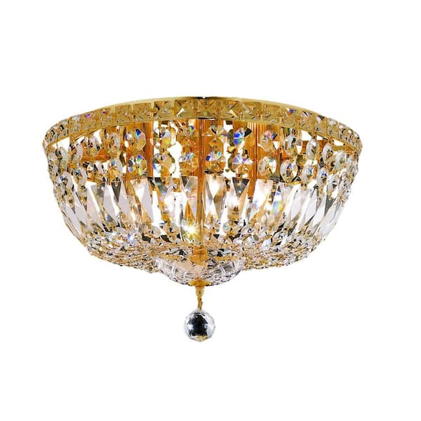 Elegant Lighting 6-Light Gold Flushmount with Clear Crystal