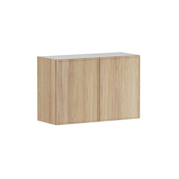 Designer Series Renly 36 in. W x 15 in. D x 24 in. H Assembled Slim Shaker Deep Wall Bridge Kitchen Cabinet in Sandstone