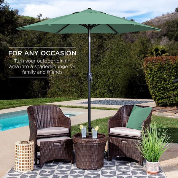 9 ft auto tilt round patio umbrella 9ft Patio Umbrella Round Market Umbrella with Auto Tilt and Crank - Bed  Bath & Beyond