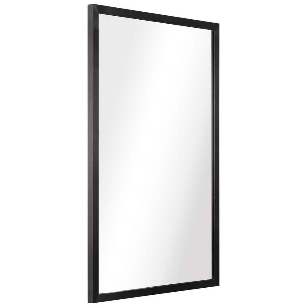 Contempo 24" x 36" Black Stainless Steel Rectangular Wall Mirror