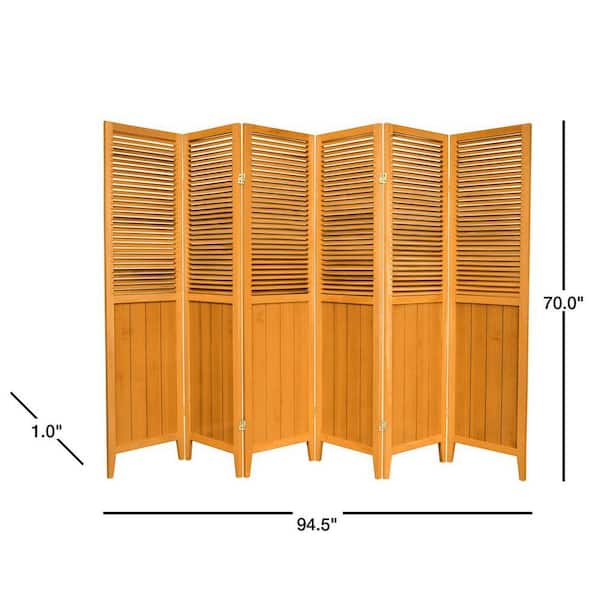 6 ft. Honey 6-Panel Room Divider