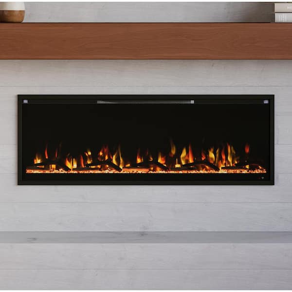 Aerus Slim 50 in. Wall-Mounted Smart Electric Fireplace Heater with Multi-Color Flames, 5000 BTU, Wi-Fi & Remote Control
