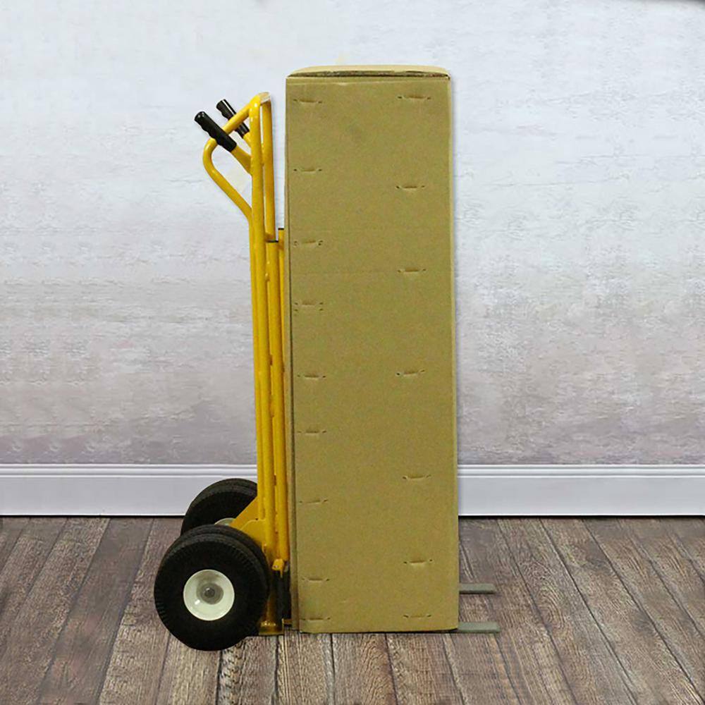 Yellow 600 lb Capacity All-Terrain Hand Truck with Rubber Wheels