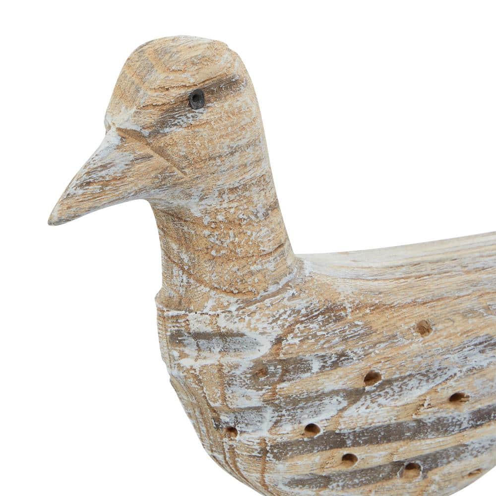 Coastal Charm Distressed Wood Bird Sculptures - Set of 3