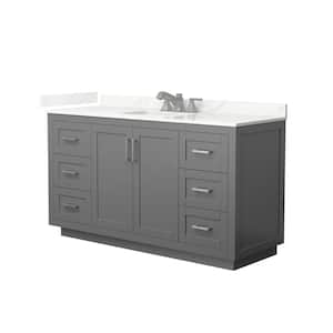 Miranda 60 in. W x 22 in. D x 33.75 in. H Single Bath Vanity in Dark Gray with Giotto Quartz Top