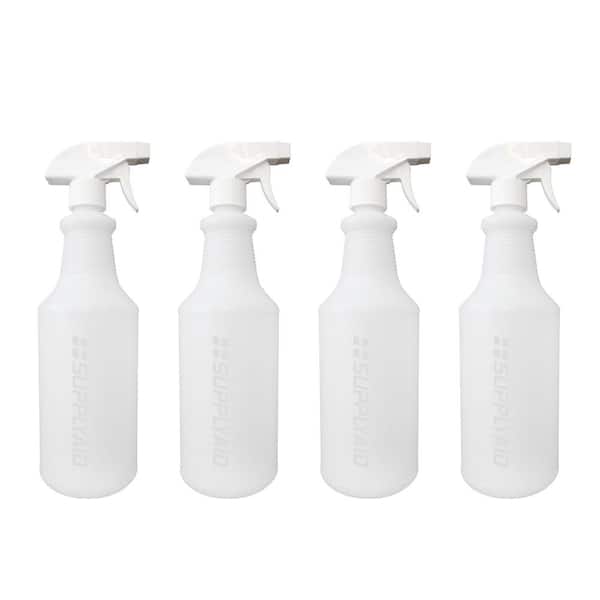 SUPPLYAID 32 oz. All-Purpose Leak-Proof Plastic Spray Bottles with Adjustable No-Leak, Non-Clogging Nozzle (4-Pack)