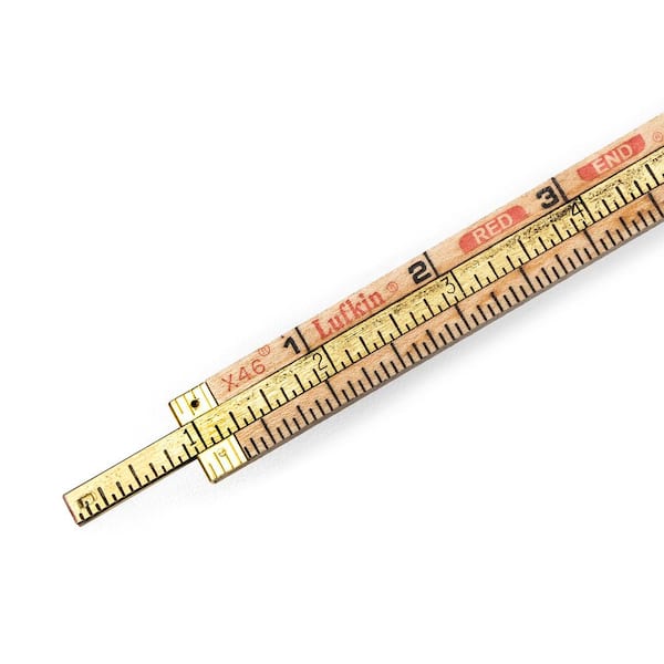 Flat Wood Ruler W/Double Metal Edge, Clear Lacquer Finish - 12