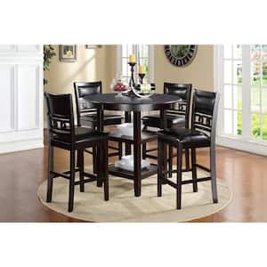 New Classic Furniture Gia 5-piece 42 in. Wood Top Round Counter Set, Ebony