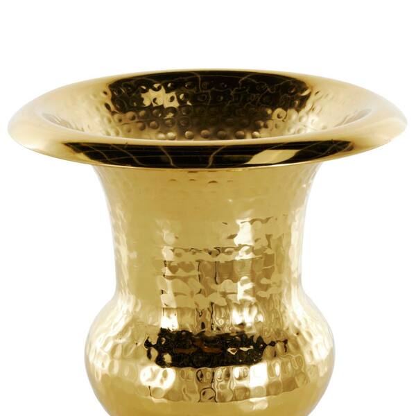 Litton Lane Gold Goblet Inspired Hammered Aluminum Metal Decorative Vase