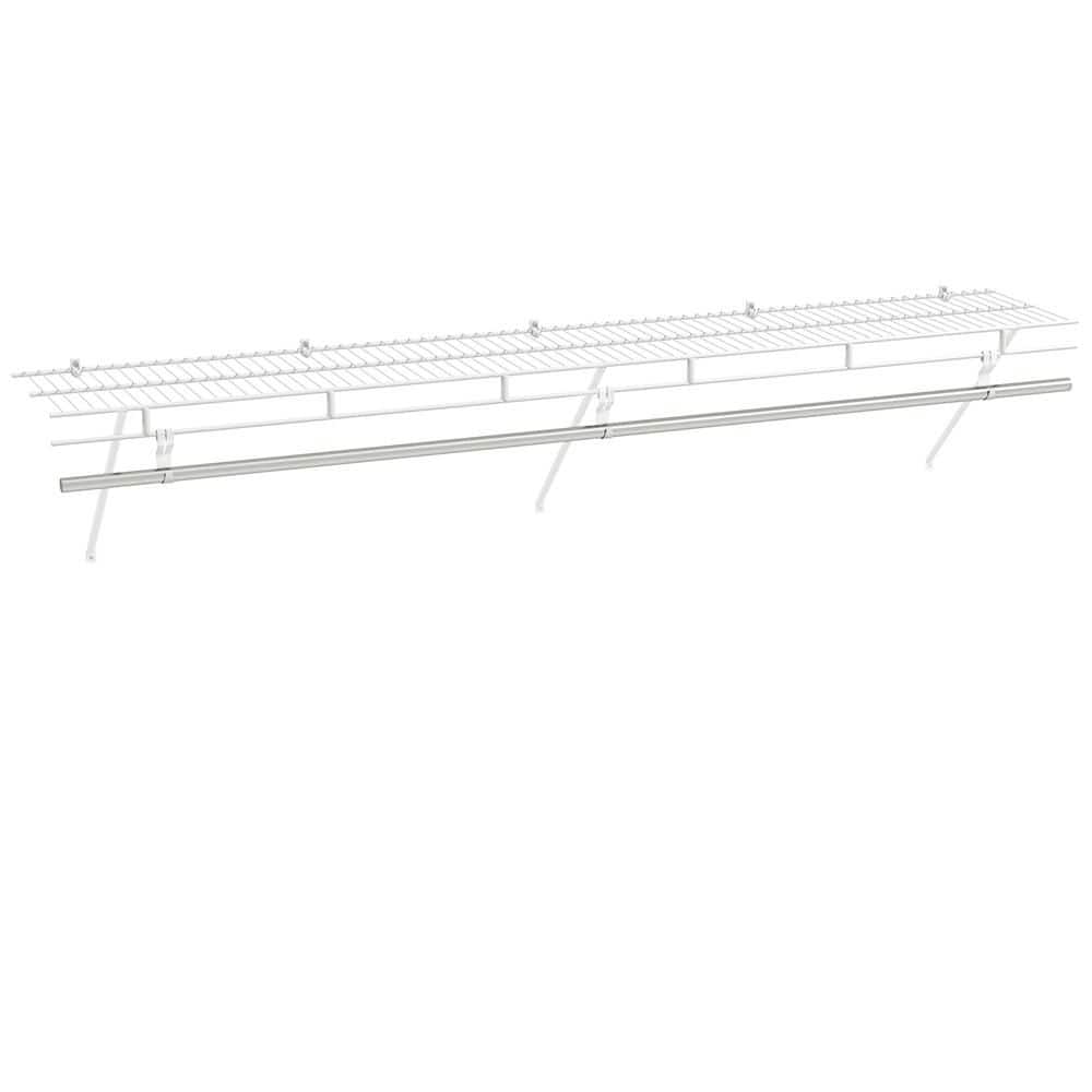 平棚720x300x235 HONEY JOY 72 in. W x 12 in. D Steel Wire Closet Shelf with Hanging