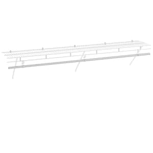 72 in. W x 12 in. D Steel Wire Closet Shelf with Hanging Rod Wall Mounted Shelving Kit with Storage Shelf and ClothesRod