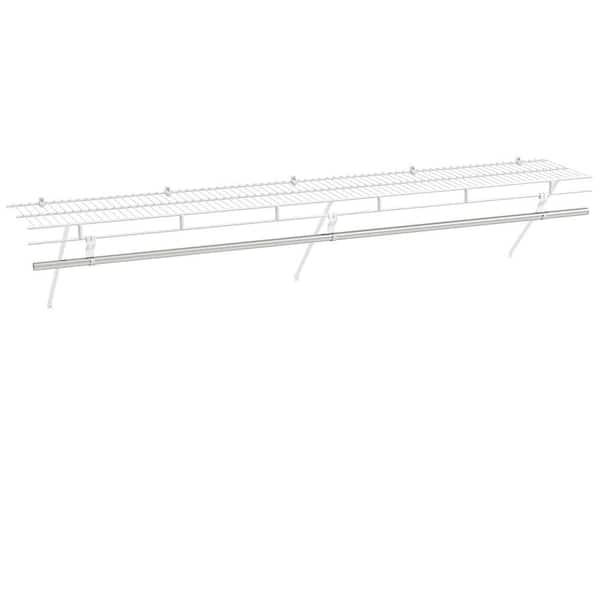 72 in. W x 12 in. D Steel Wire Closet Shelf with Hanging Rod Wall Mounted Shelving Kit with Storage Shelf and ClothesRod