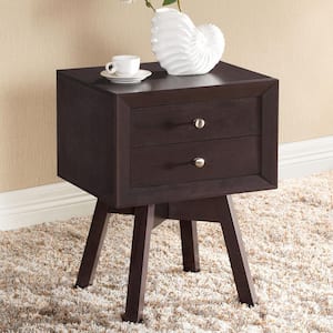 Morgan 2-Drawer Dark Brown Nightstand