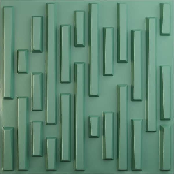 Ekena Millwork 19 5/8 in. x 19 5/8 in. Staggered Brick EnduraWall Decorative 3D Wall Panel, Sea Mist (Covers 2.67 Sq. Ft.)
