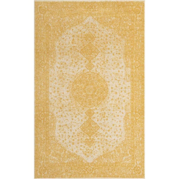 Unique Loom Bromley Midnight Yellow 5' 1 x 8' 0 Area Rug
