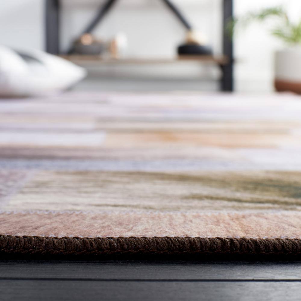 Multicolor Faux Fur Rectangular Washable Area Rug