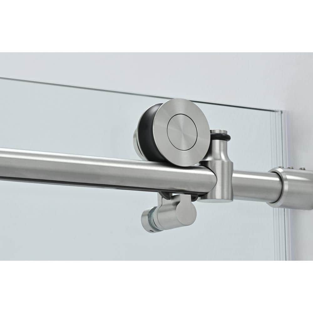 60 in. W x 76 in. H Frameless Chrome Sliding Shower Door with Clear Glass