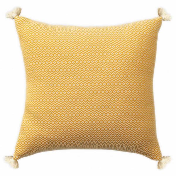 Mustard Geometric Polyester 18 in. x 18 in. Throw Pillow