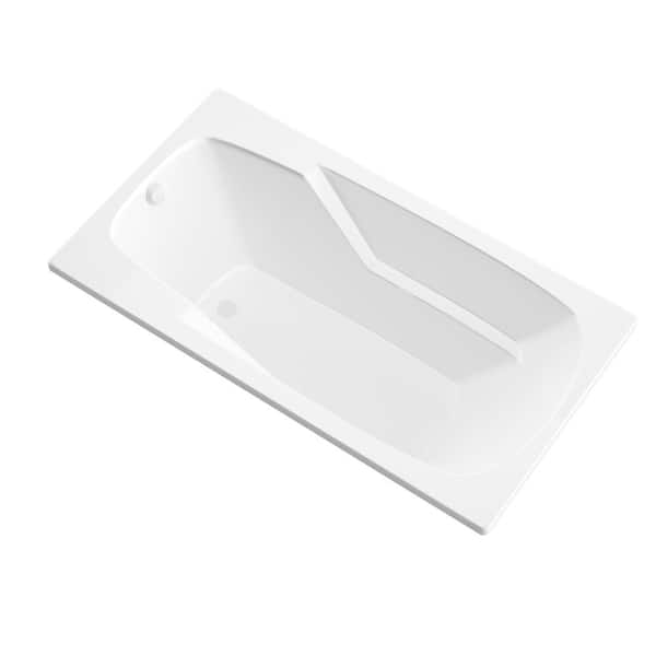 Universal Tubs Coral 6 ft. Acrylic Center Drain Rectangular Drop-in Non-Whirlpool Bathtub in White