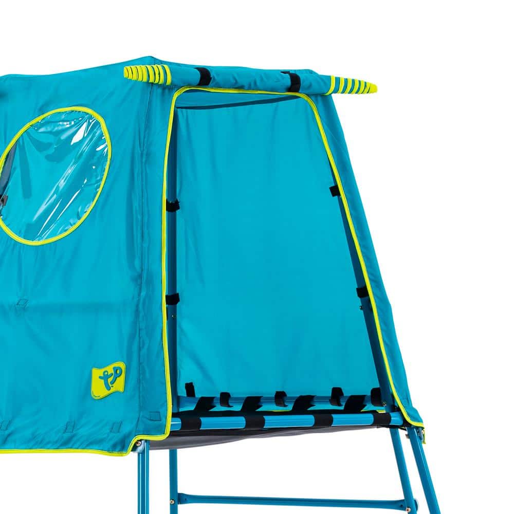 Blue Metal Climbing Set with Fort and Slide