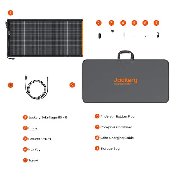 Jackery Solar Saga 500-Watt Solar Panel, Quick Set Up, Easy-to