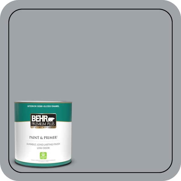 BEHR PREMIUM PLUS 1 qt. #N510-4 Supernova Semi-Gloss Enamel Low Odor Interior Paint & Primer
