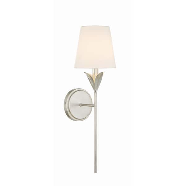 Broche 1-Light Antique Silver Wall Sconce