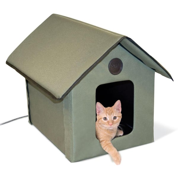 K\u0026H Manufacturing Outdoor Heated Kitty House, Green