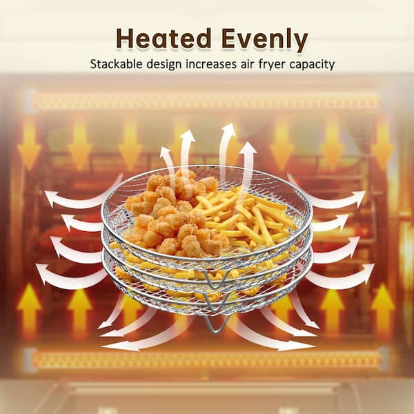 2-Layer Stainless Steel Air Fryer Rack – Stackable Grill Rack For 4.2-5.8 QT Air Fryers, EAN 4894950884881