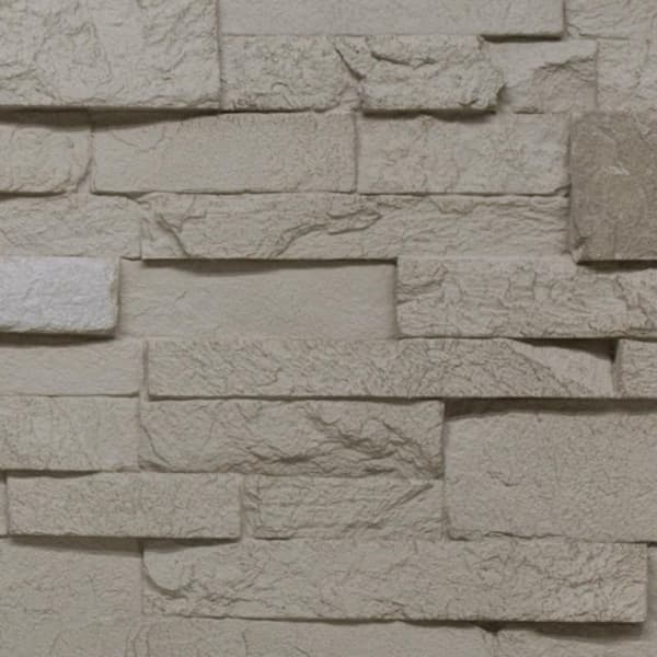 Stacked Stone 11 in. x 11 in. Almond Creme Faux Stone Siding Sample