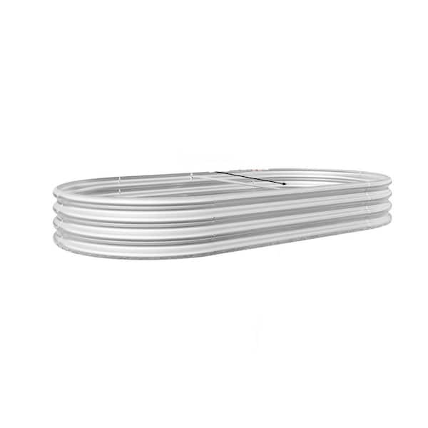 8x4x1ft Outdoor Silver Galvanized Metal Planter Raised Garden Bed Kit for Vegetables, Flowers and Herbs, Rust-Resistant
