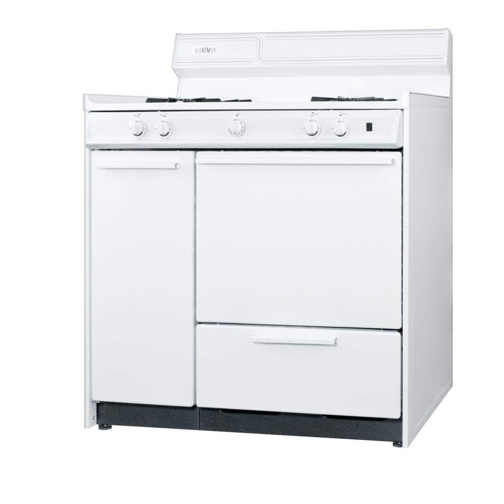 Summit 36" White Porcelain Free-Standing Gas Range