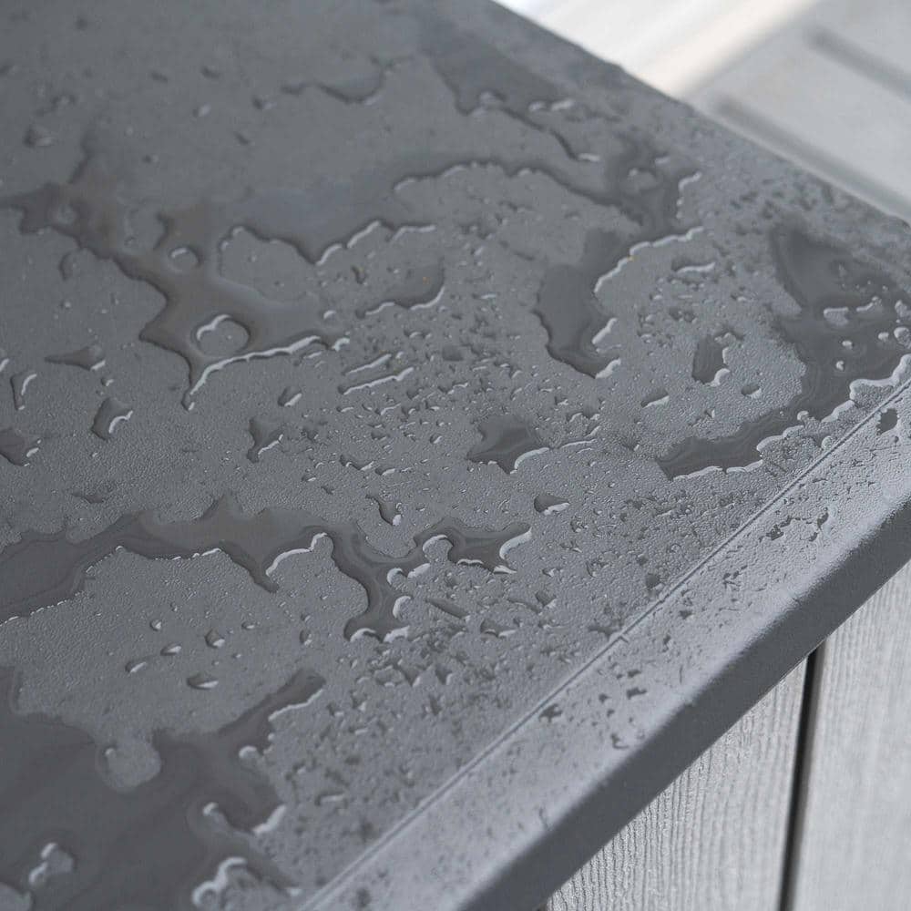Gray Lockable Resin Deck Box and Bench 150 Gallon