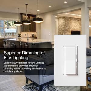 Diva Dimmer Switch for Electronic Low Voltage, 300-Watt/Single-Pole or 3-Way, Gray (DVELV-303P-GR)