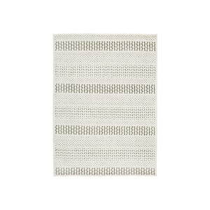 Modern Ivory and Brown 5 ft. x 7 ft. Trellis Area Rug