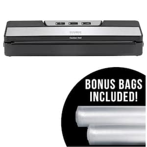 VC 10 Stainless Steel Food Vacuum Sealer with Food Management App and Food Vacuum Rolls (Set of 2)